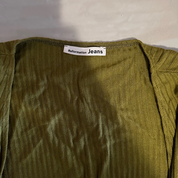 Reformation Jeans Ribbed Wrap Top - Picture 5 of 6